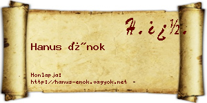 Hanus Énok névjegykártya